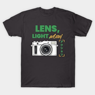 Photographer Camera Lens Light Action T-Shirt